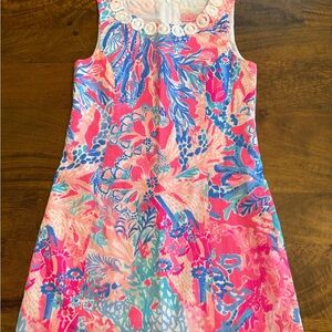 Lilly Pulitzer Vibrant Pink and Blue Floral Shift Dress